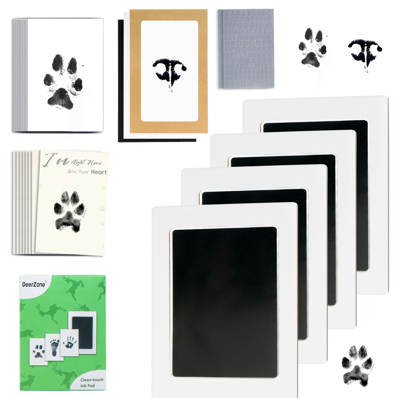 DeerZone Inkless Paw Print Kit,Dog Paw Print Kit,Dog Nose Print Kit