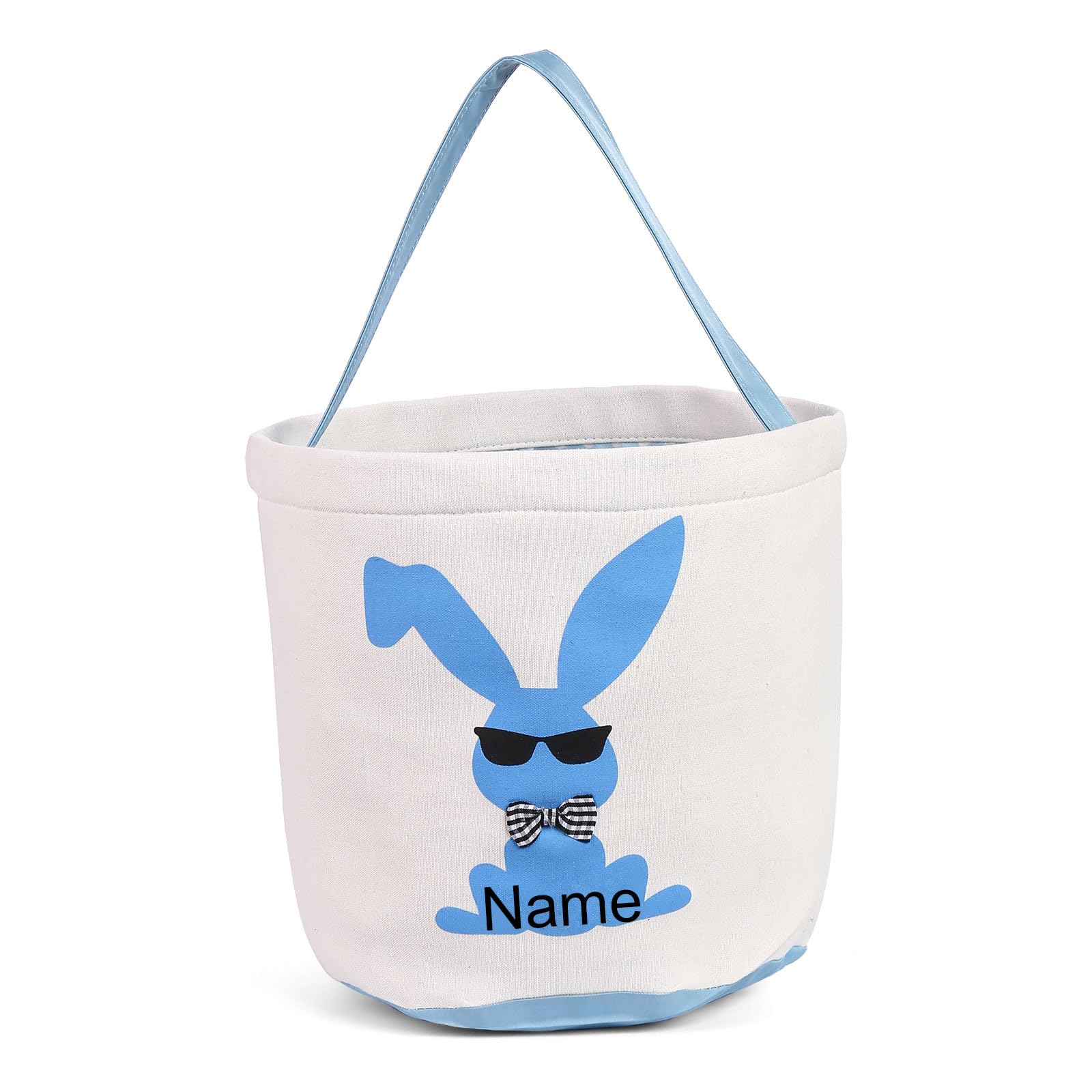Personalized Easter Bunny Basket for Children Boys Girls Easter Buckets Tote Bag Easter Gifts Decorations (Style 2)