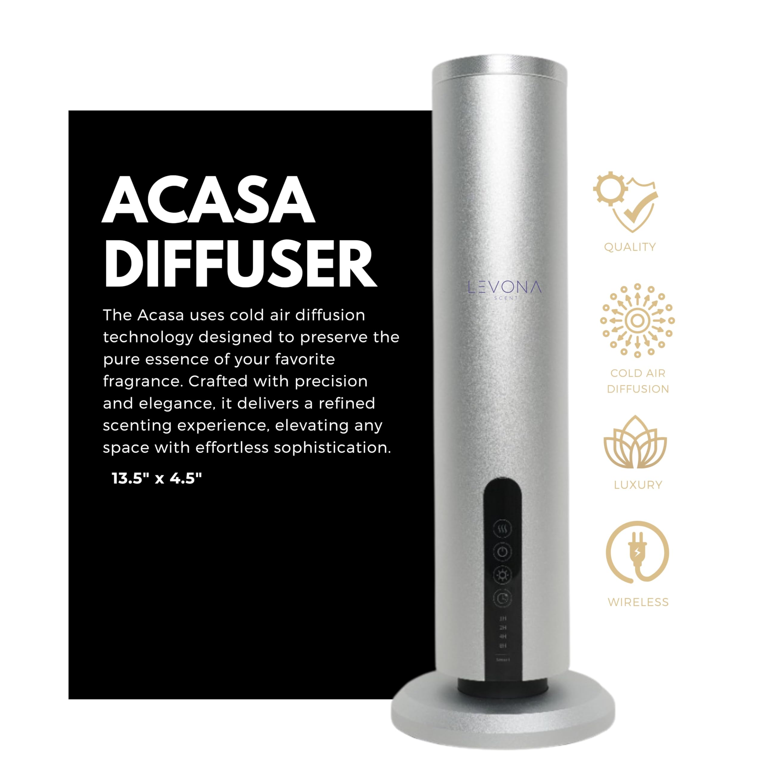 Levona Scent Difusor de aceite esencial, difusor de aire frío, aroma enchufable sin agua con luz nocturna, controlado por aplicación, para el hogar, la oficina y el hotel, cubre 1000 pies cuadrados