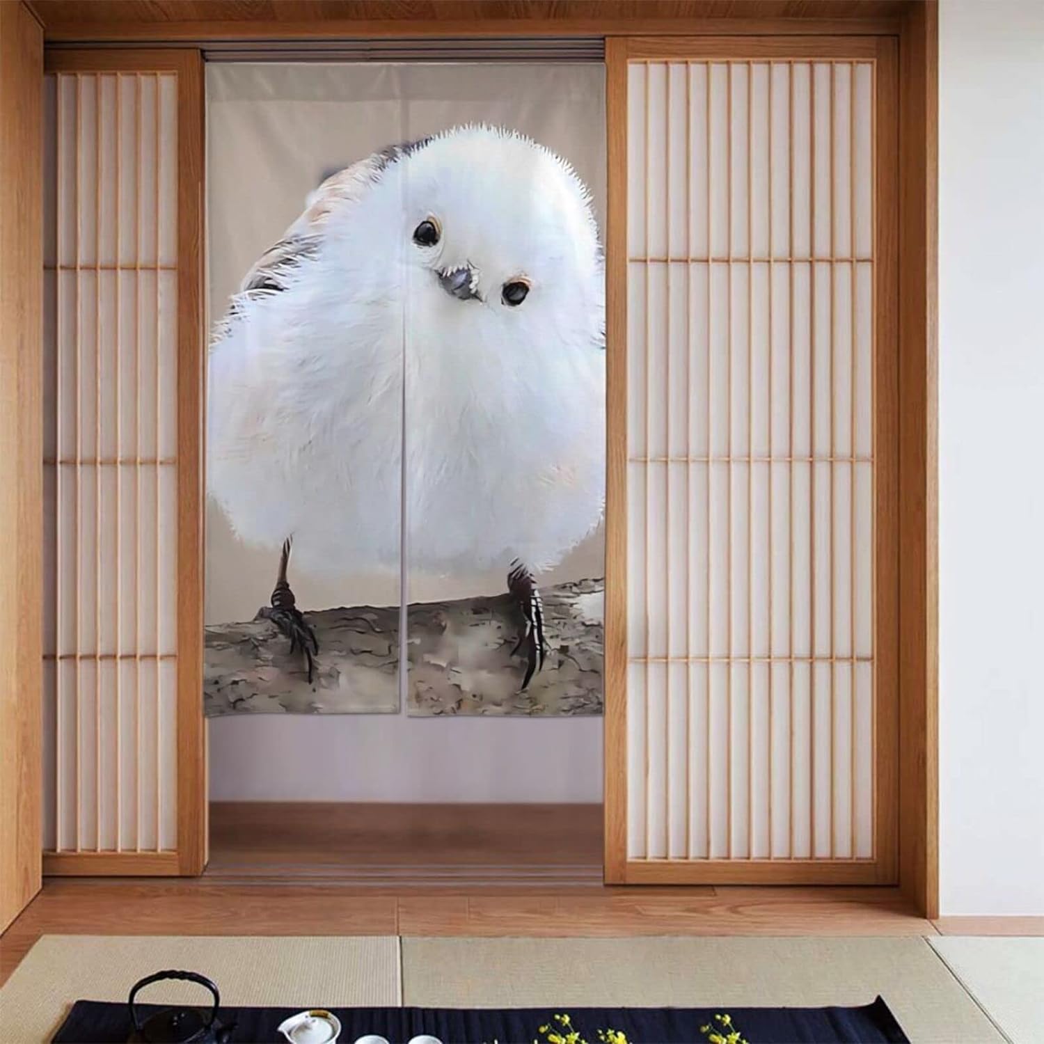 ❤️ありりん❤️シエナ風♡カラーボックスカーテン♡クッションカバー♡のれん Amazon｜のれん シマエナガ かわいい 鳥 洗える アニメ 暖簾 和風
