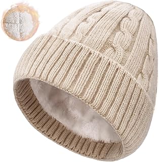 Winter Beanie Hats for Women Fleece Lined Warm Thick Soft Stretch Knit C...