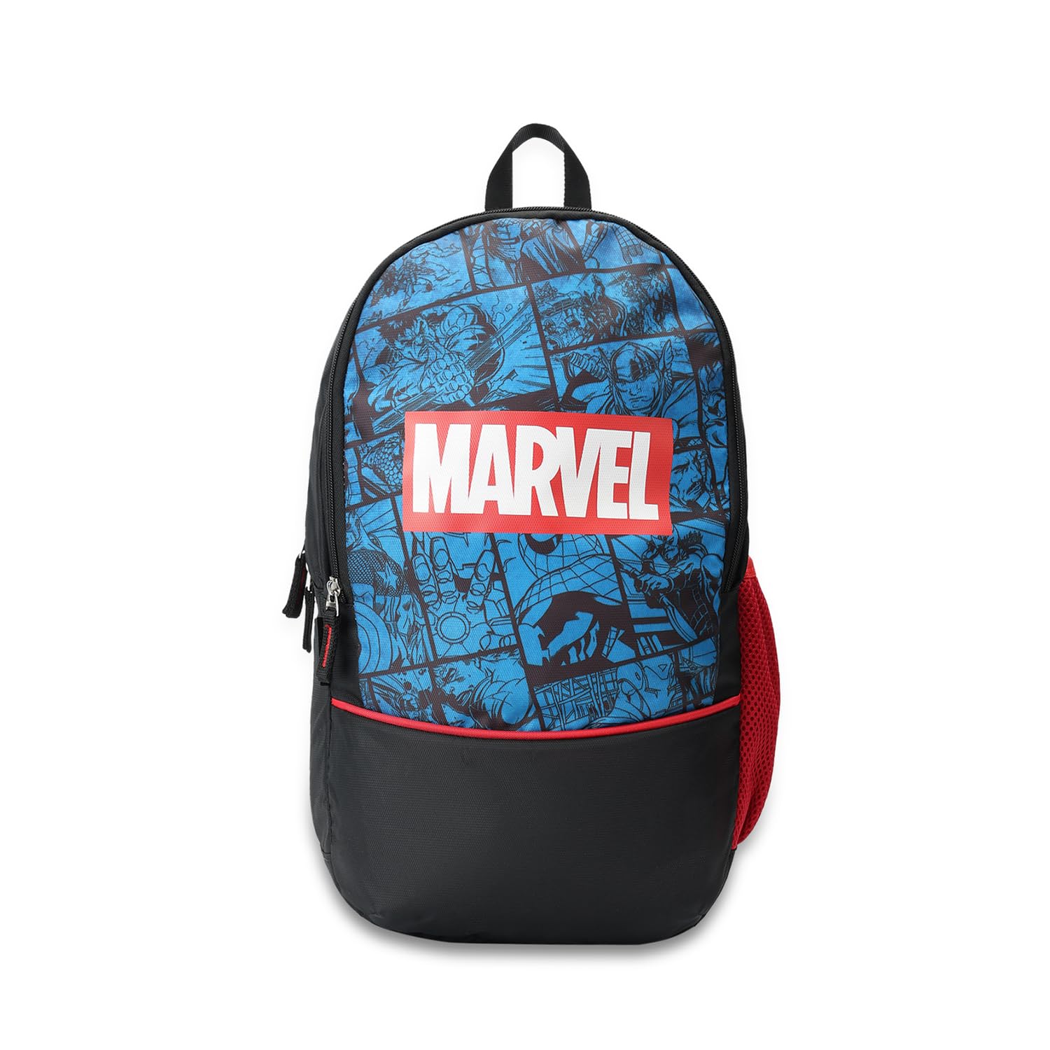 citizen Marvel Comic Print 13L School Daypack for Boys, Teens & Students, Lightweight Multi-Compartment Daypack with Padded Back, Mesh Side Pocket & Adjustable Straps - (Black, Blue)-picture-19