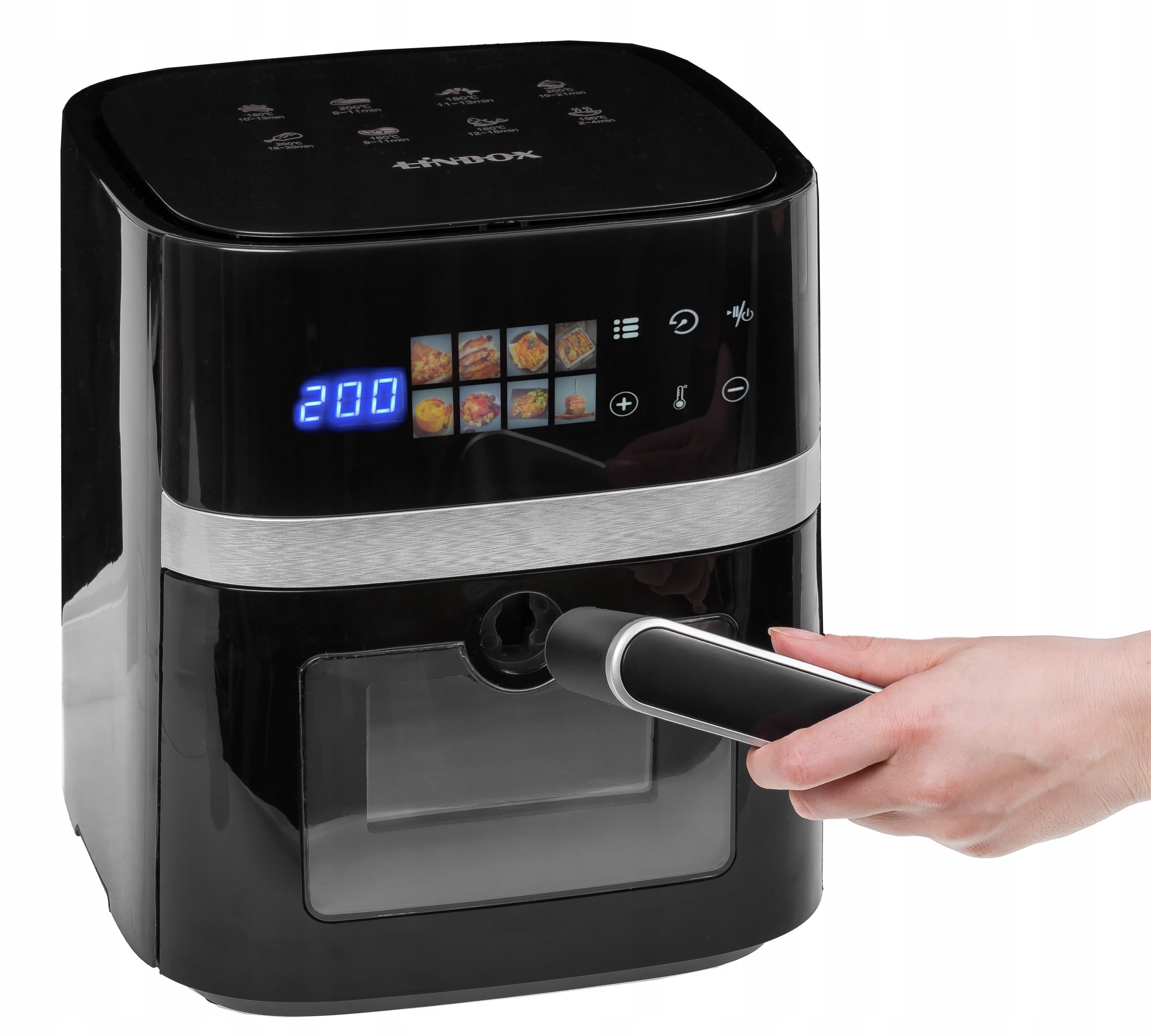 FRYTKOWNICA BEZTŁUSZCZOWA AIR FRYER LINBOX CZARNA