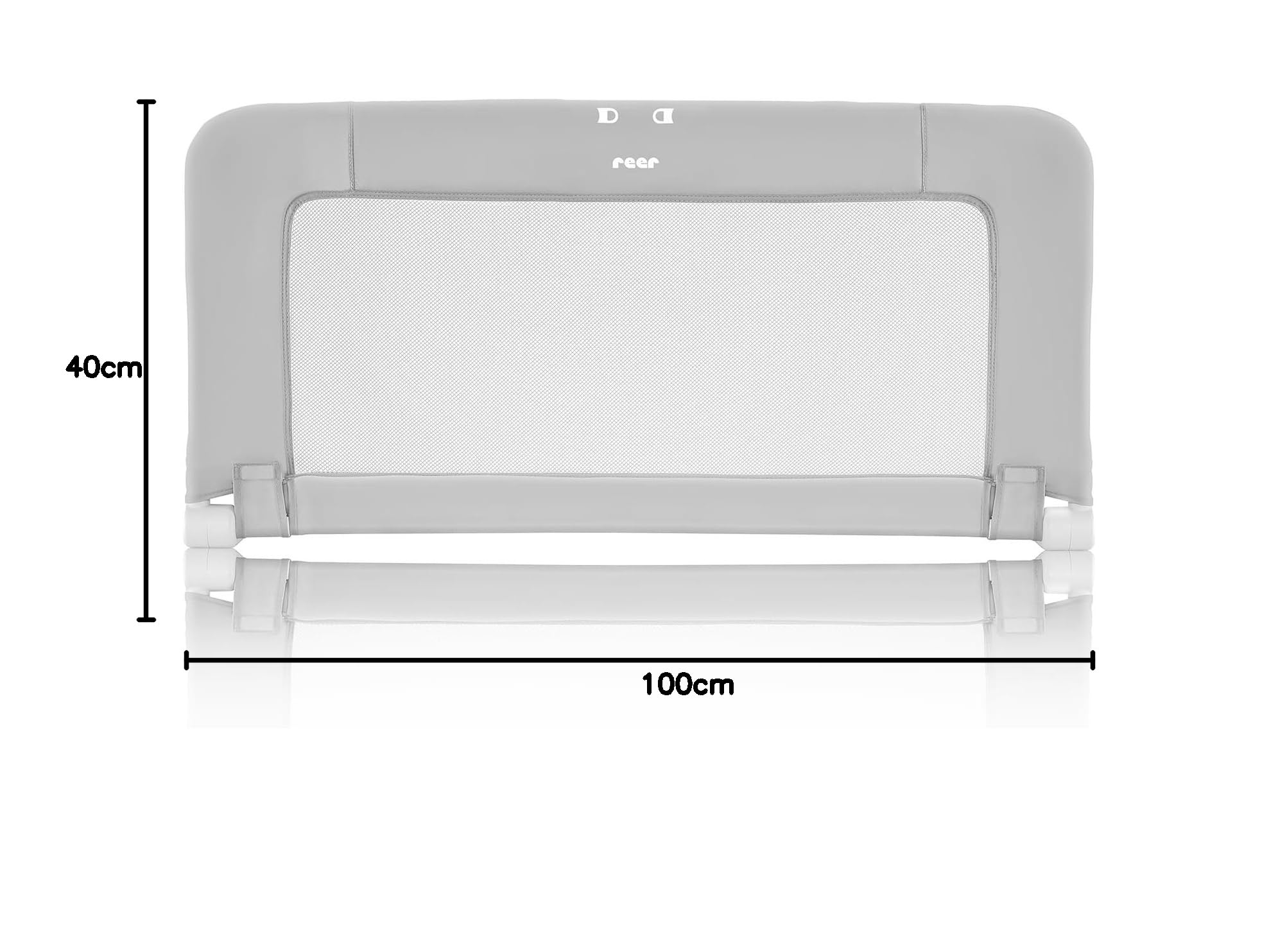 Reer ByMySide, Rausfallschutz fürs Babybett, 100x50 cm Länge, für Betten von 150 - 180 cm, grau