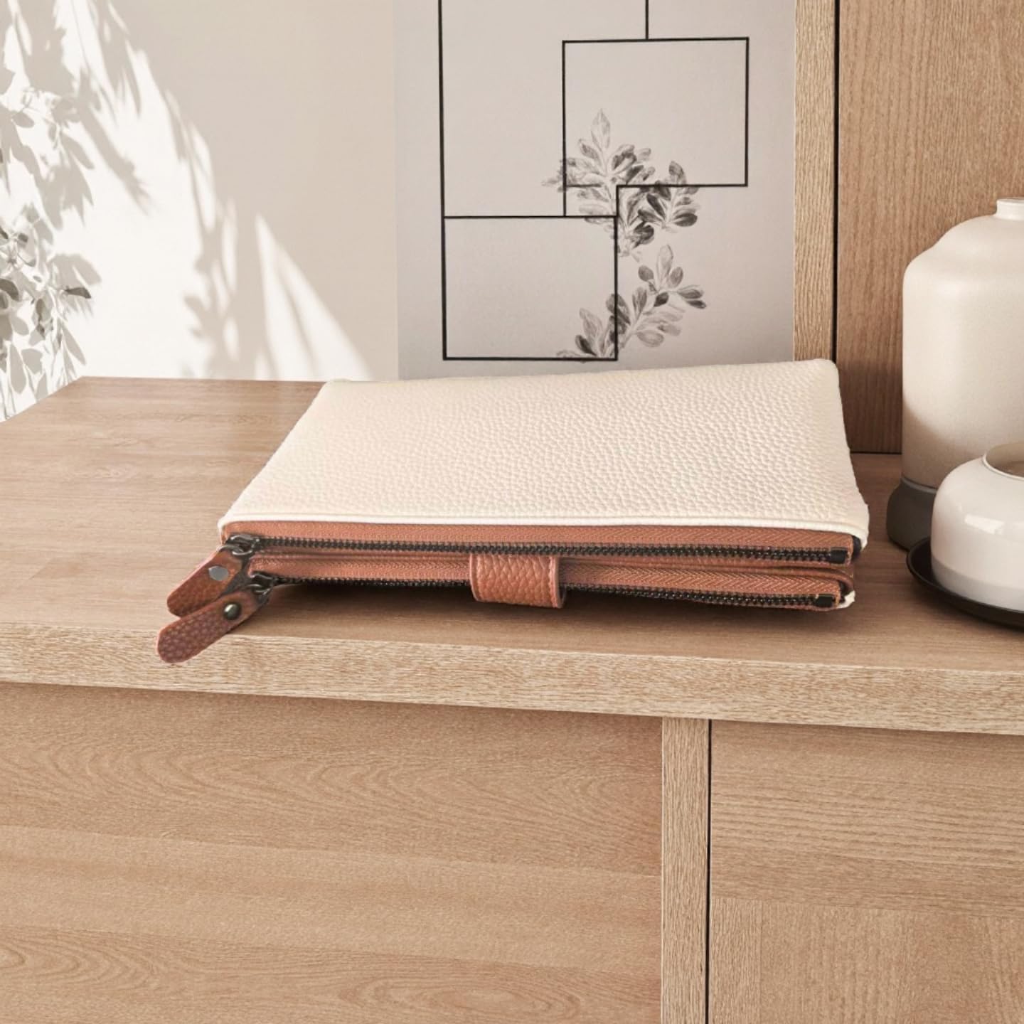 Women Slim Wallet Rfid Blocking With Passport And Credit Cards Holder Purse For Minimalist Soft Leather Zipper Monederos (white) - Image 6