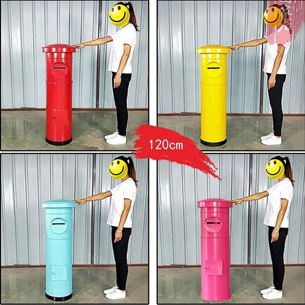 Large Mailbox Outdoor Wrought Iron Floor Letter Box Garden Courtyard Villa Lock Box - 120cm High (Color : A Size : 1.5 Meters)