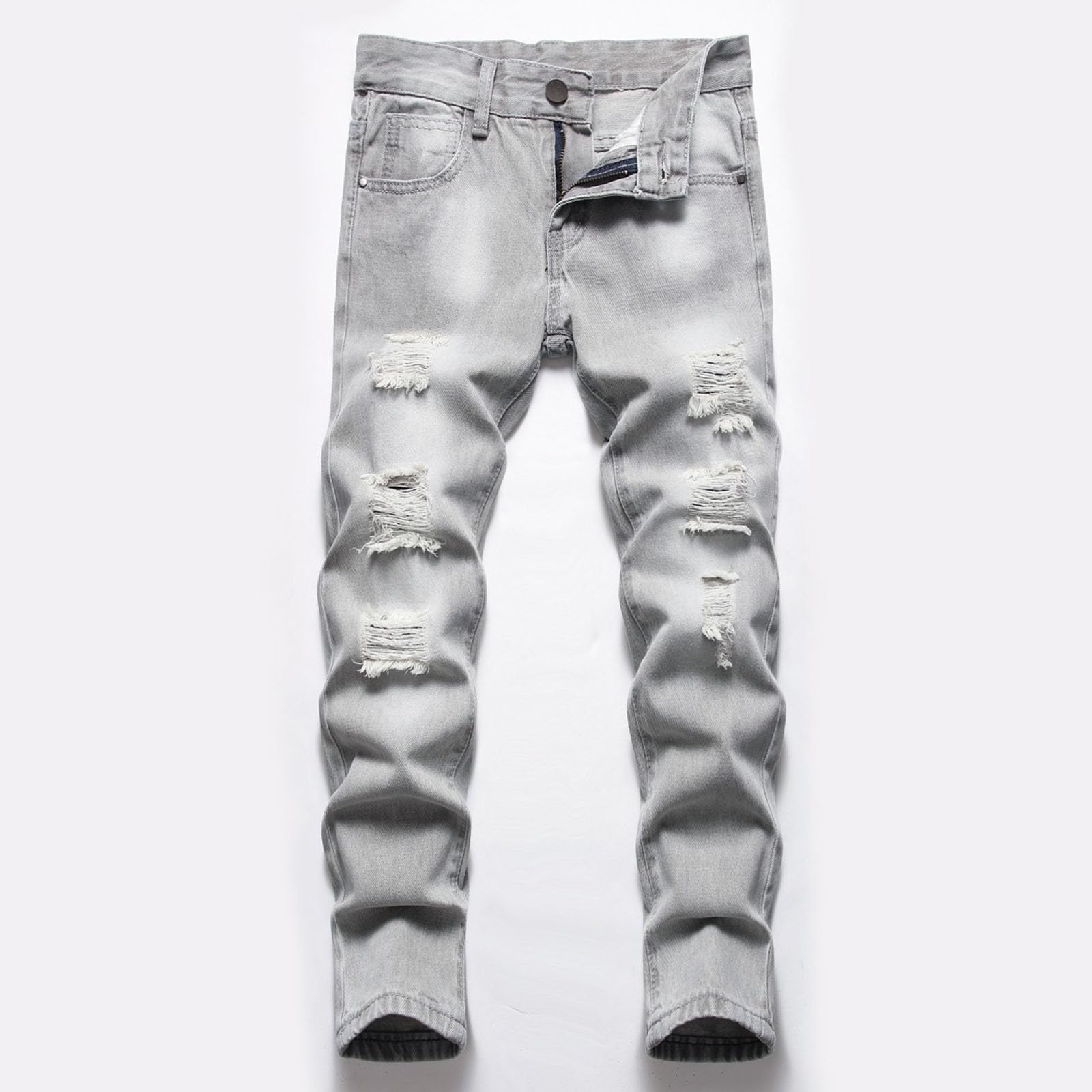 Vaqueros de Niño, Pantalones Vaqueros de Verano con Cintura Elástica y Estilo Hip Hop para Exteriores y Trabajo