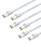 JAVEX CAT6A / CAT 7 Ethernet Patch Cable Network Internet Cord RJ45 Standard 600MHz 10Gbps UL Listed Jumper LAN for Modem Router Computer Switches 3 FT 6 Pack White