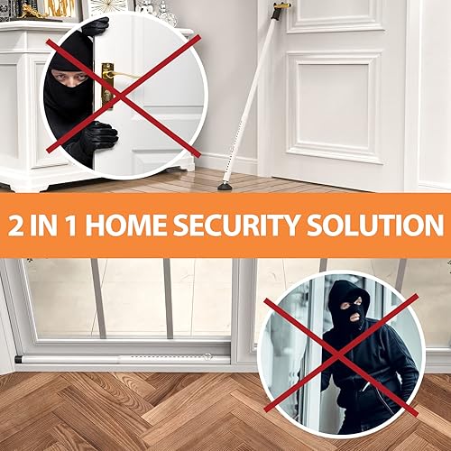 Miniatura 2 de YeYeBest Barra de seguridad para puerta y barra de seguridad para puerta corrediza de patio, cerradura de puerta corrediza para puerta de patio,