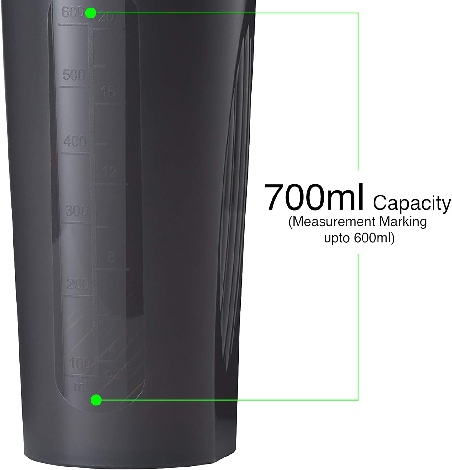 SPIKE Protein Shaker Bottle for Whey Protein Mix, Cycling, Gym Water Bottle with Stainless Steel Ball 700ml Standard Clear