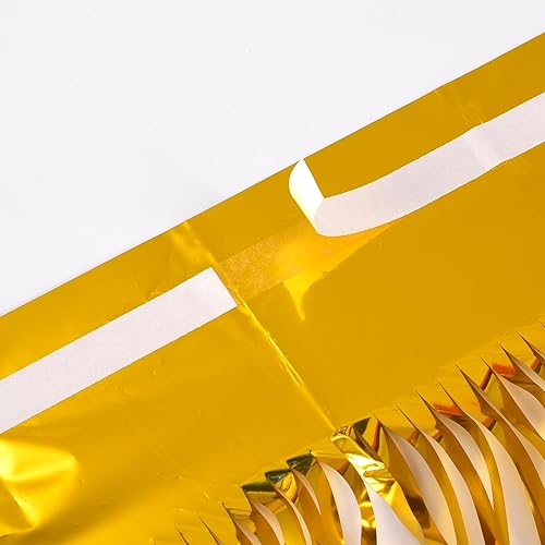 Miniatura 3 de Cortina de flecos de aluminio para decoración de fiesta de Navidad, telón de fondo metálico con purpurina dorada para cabina de fotos, cortinas de