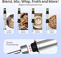 Vista 4 de Consciot 4-in-1 Immersion Blender Handheld Max 1100W, Corded Stick Emulsifier with Entire Stainless Steel Blender Shaft, Trigger Speed Control, For