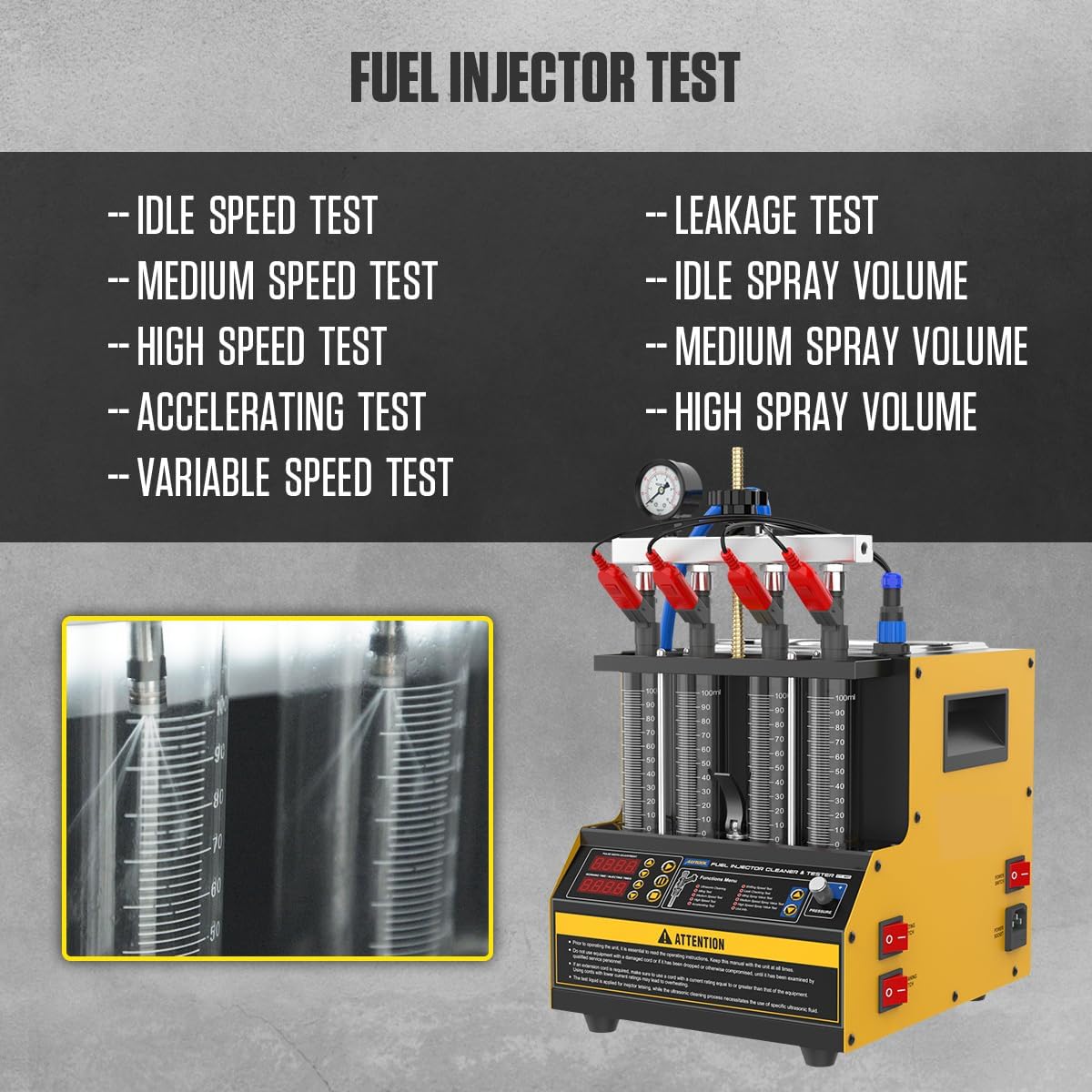 C80 & CT160 Combo Fuel Injector Cleaner and Tester Machine,1000ML 150PSI Disassembly-Free Automotive Fuel Injector Cleaner Machine,4 Cylinders Upgraded Ultrasonic Fuel Injector Cleaner Tester Machine