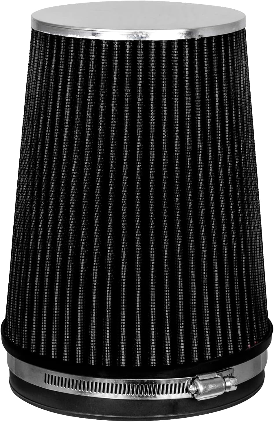 Mortar Aftermarket Auto Air Filter – 6 In Flange ID Car Enthusiast Class Universal Cold Air Intake Gulps in More Air for More Engine Power & Passionate Induction Sound, Length 8 In, Black