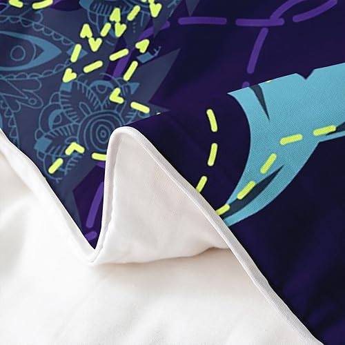 Miniatura 5 de Erosebridal Juego de ropa de cama de tiburón 100% algodón, tamaño Queen, funda de edredón de animales de mar profundo, funda de edredón de dibujos