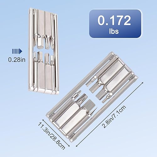 Miniatura 7 de Multiherramienta 8 en 1, kit de herramientas de reparación de bicicletas compacto con destornillador de cabeza plana pequeño y juego de llaves