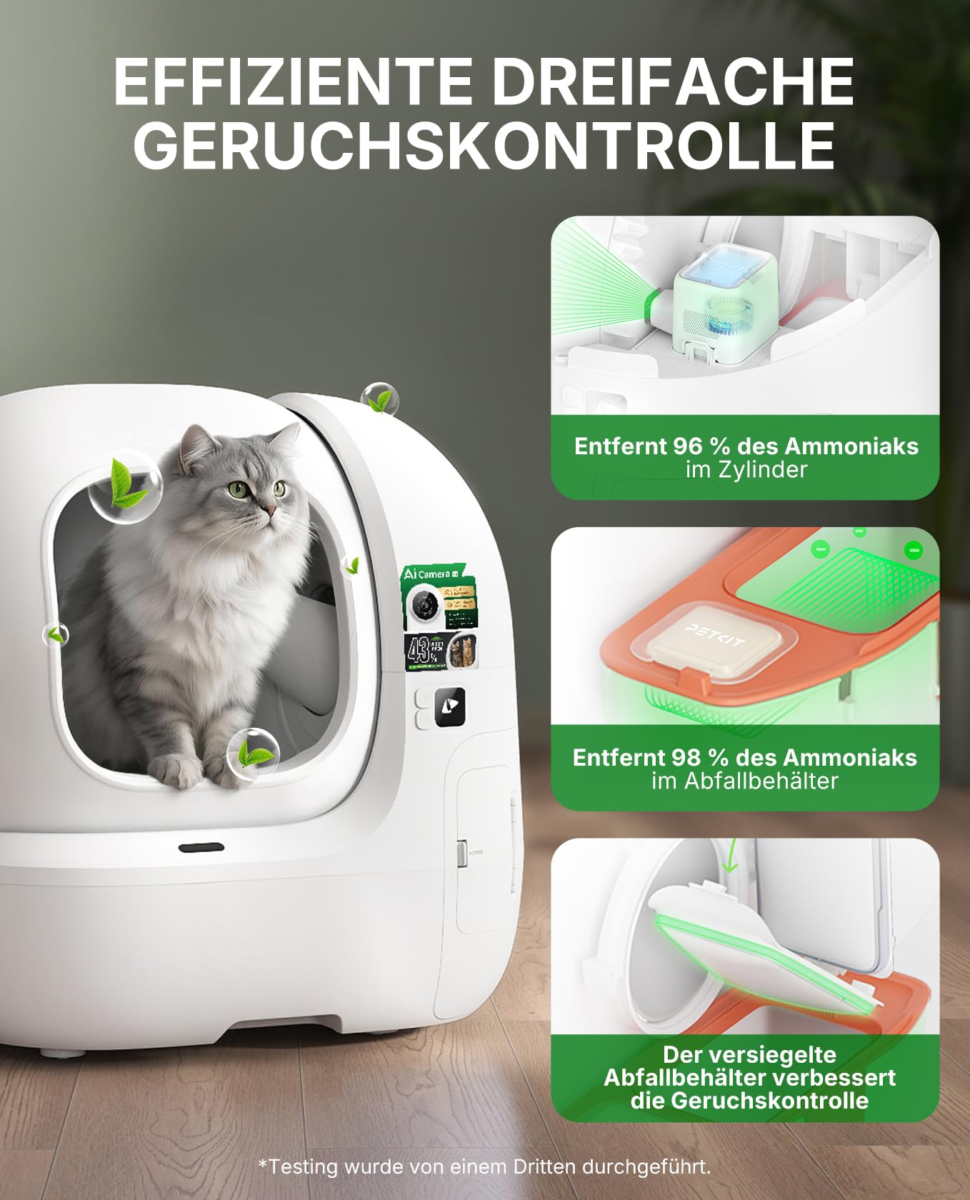 PETKIT PUROBOT Max Pro 2 Selbstreinigende Katzentoilette, Katzenklo Selbstreinigend mit Kamera, Intelligenter Reinigung, Präzise Mehrkatzen-Erkennung, KI-Gesundheitstracking, für Mehrere Katzen