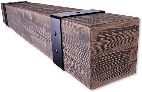 Repisa de chimenea, repisa, repisa rústica, viga, repisa de madera, estante de pared, decoración de chimenea, repisa moderna (54 pulgadas, nogal