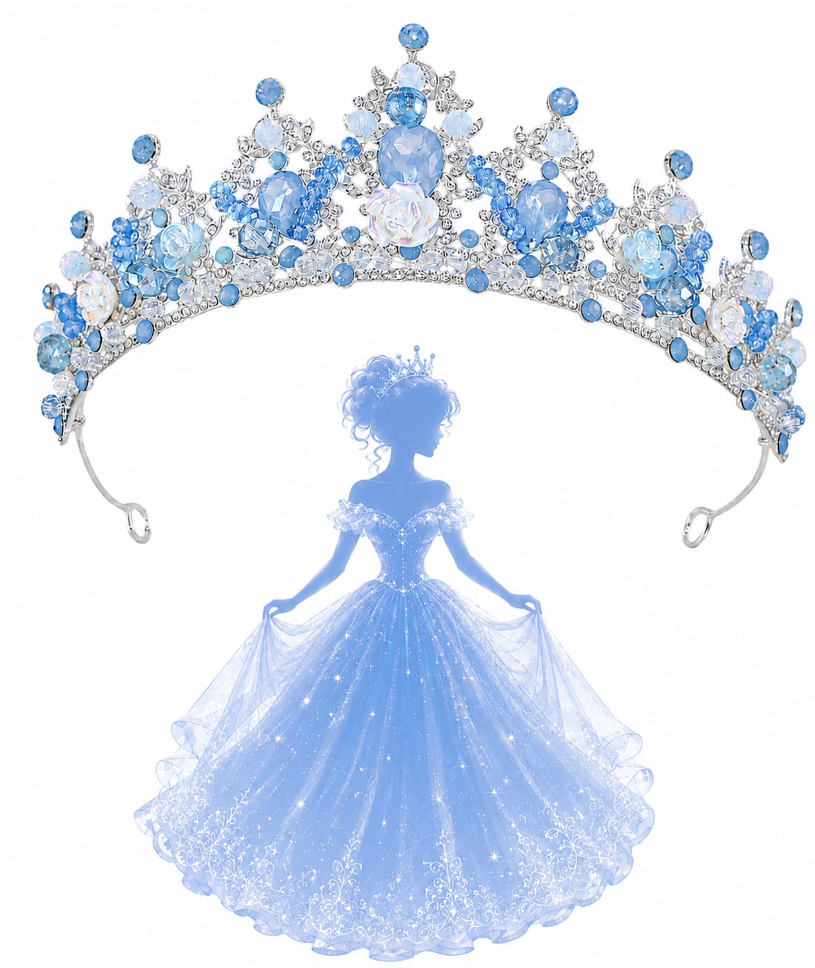 Crystal Crown and Tiara For Women - Rhinestone Headband For Princess Girls,Bridal Hair Accessories For Weddings Birthday