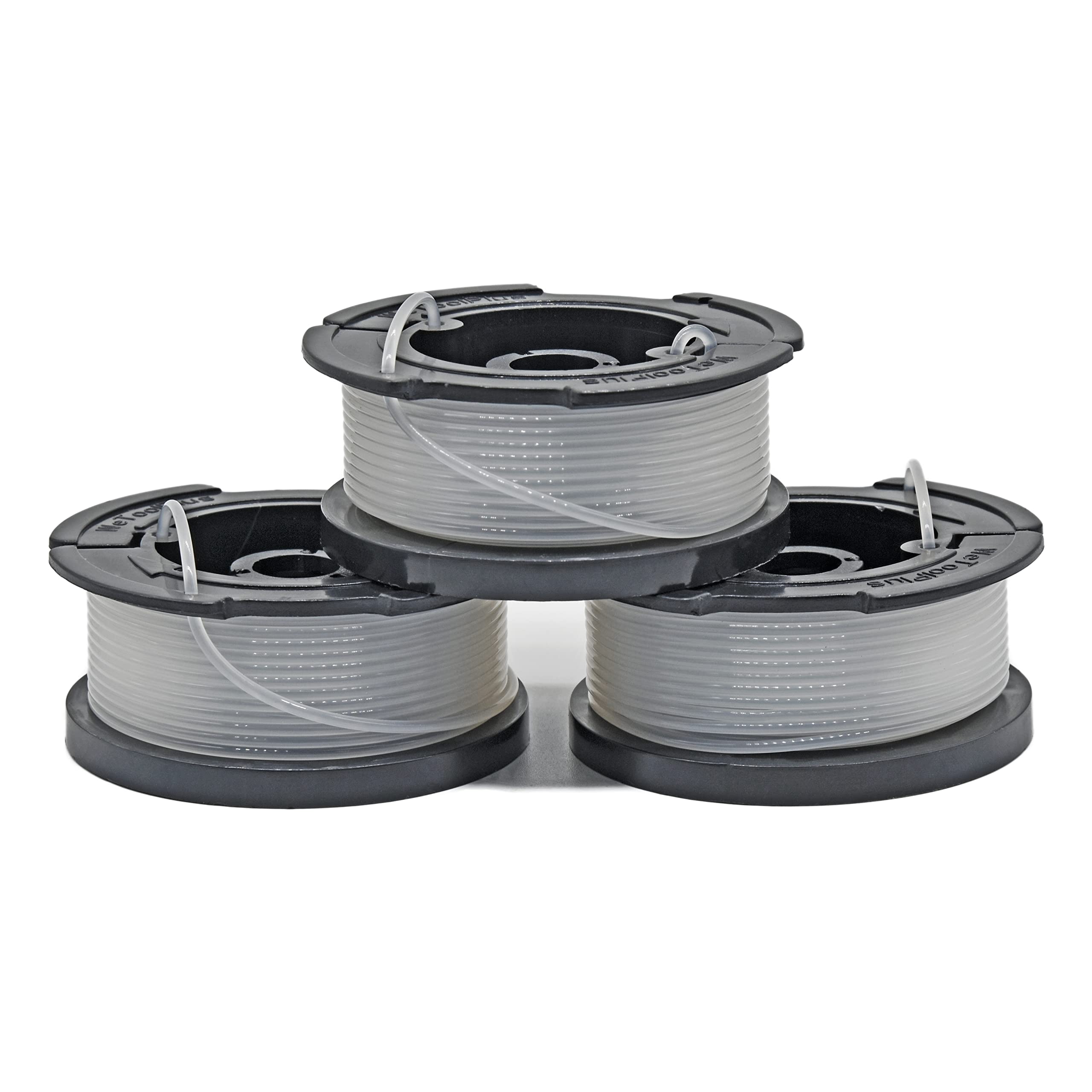 GTK0002 para recortadora Black & Decker, 1 paquete de cuchillas dobles resistentes fijas con 12 cuchillas de repuesto, paquete de 3 líneas y carrete AF-100-3ZP .065