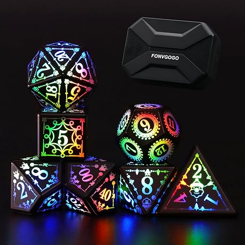 FONVGOGO Dados LED recargables inalámbricos, juego de dados recargables iluminados (colorido)