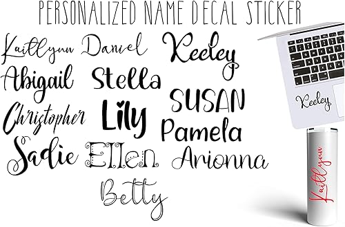 Personalized Name Decal Sticker -Vinyl Name Sticker For Kids, Sippy Cups, Water Bottles, Laptop I Waterproof Stickers