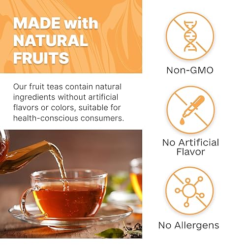 Miniatura 10 de Prime Tea Naranja sanguina  Exquisita fruta tisana, hojas sueltas orgánicas de primera calidad, deliciosa mezcla de té de hierbas, natural y vegano,