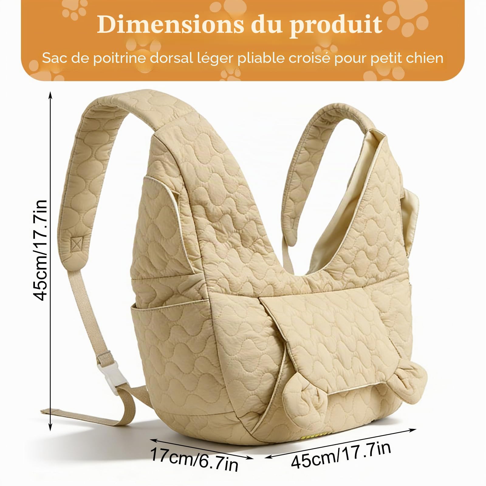 Sac de transport pour chien jusqu'à 10 kg, sac pour chiens de petite taille, sac à dos pour chien, sac pour chien mains libres, écharpe frontale pour chien avec réglage pour promenades en plein air et