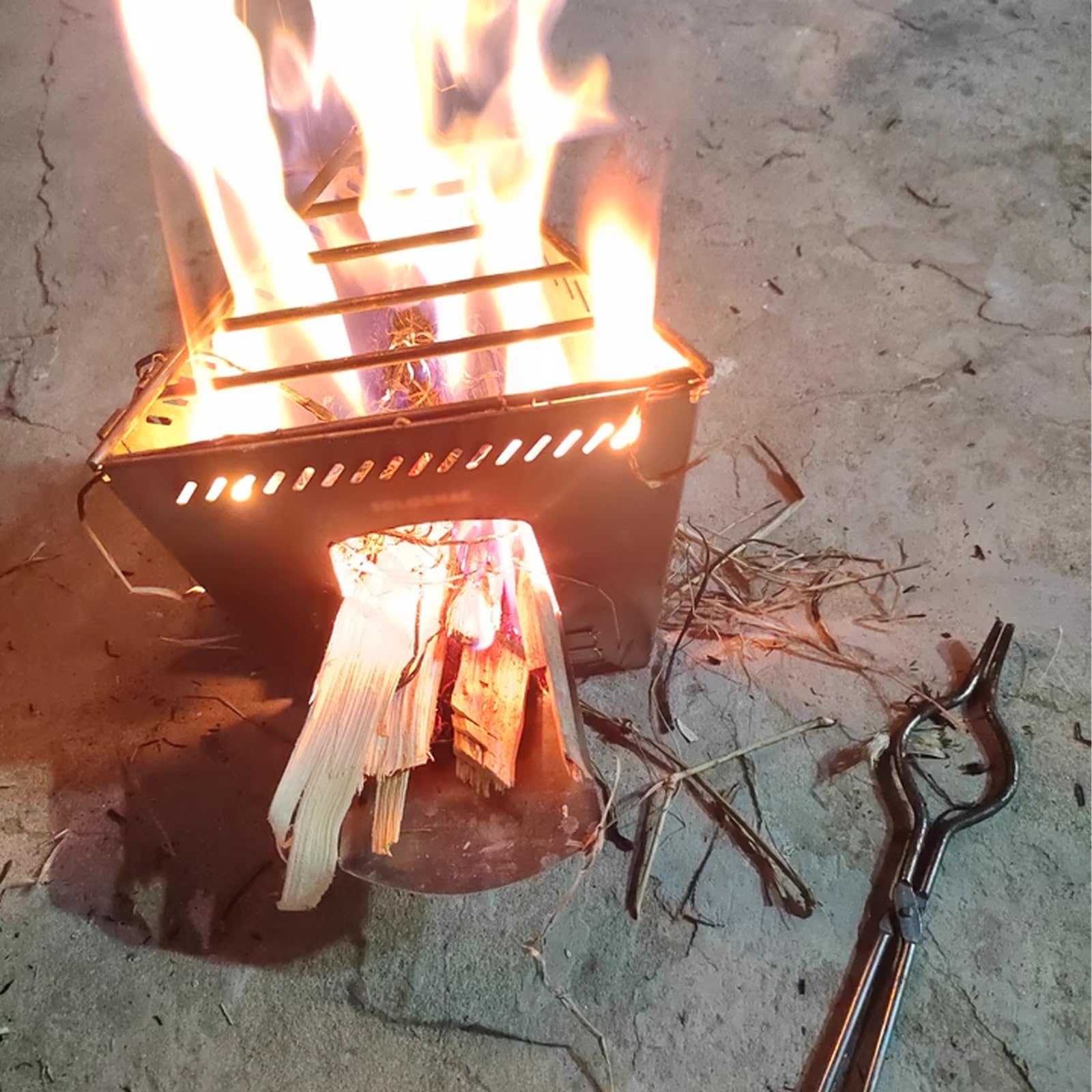 Mini Stufa a Legna Realizzato in Acciaio Inossidabile 304 Fornito con Custodia Cucina a Legna da Campeggio Telaio in Rete Metallicas Adatto per Campeggio e Riscaldamento