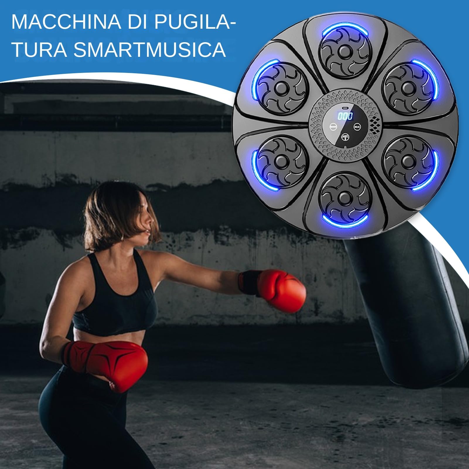 Máquina De Boxeo Musical | Equipo De Entrenamiento Electrónico De Pared - Panel De Boxeo Para Pared, Para Entrenamiento Adultos Chicos Gimnasio Doméstico Deportes Interior Navidad