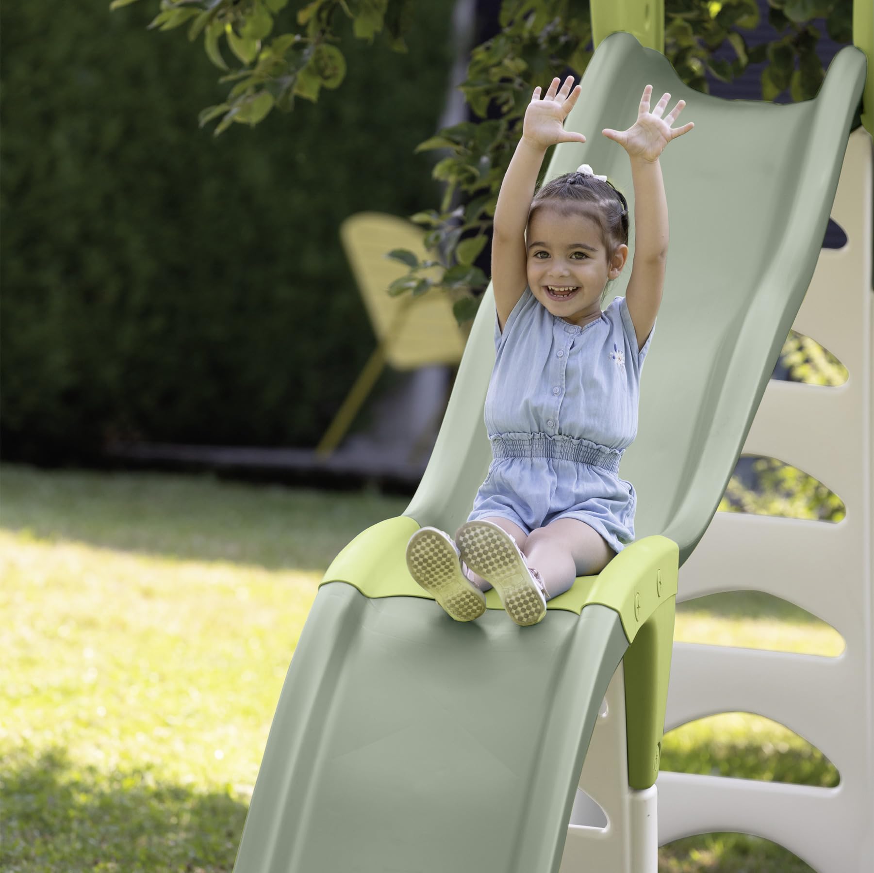 Smoby Life Tobogán Super Megagliss 2 en 1 - con Rampa Triple Onda, Conexión de Agua, Escalera Antideslizante, Protección UV, Material Reciclado, a Partir de 2 Años, Fácil Montaje (7600820201)