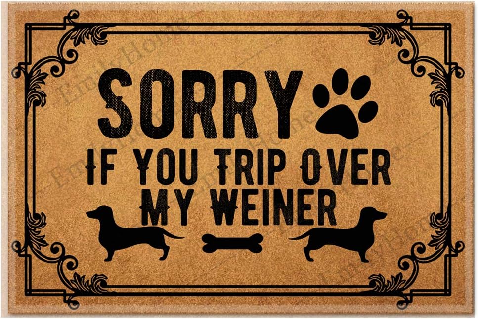 Sorry If You Trip Over My Weiner, Family Friend Yard Low-Profile Floor Mat Switch Mat for Indoor 23.6 x 15.7 inches-Emilyhome