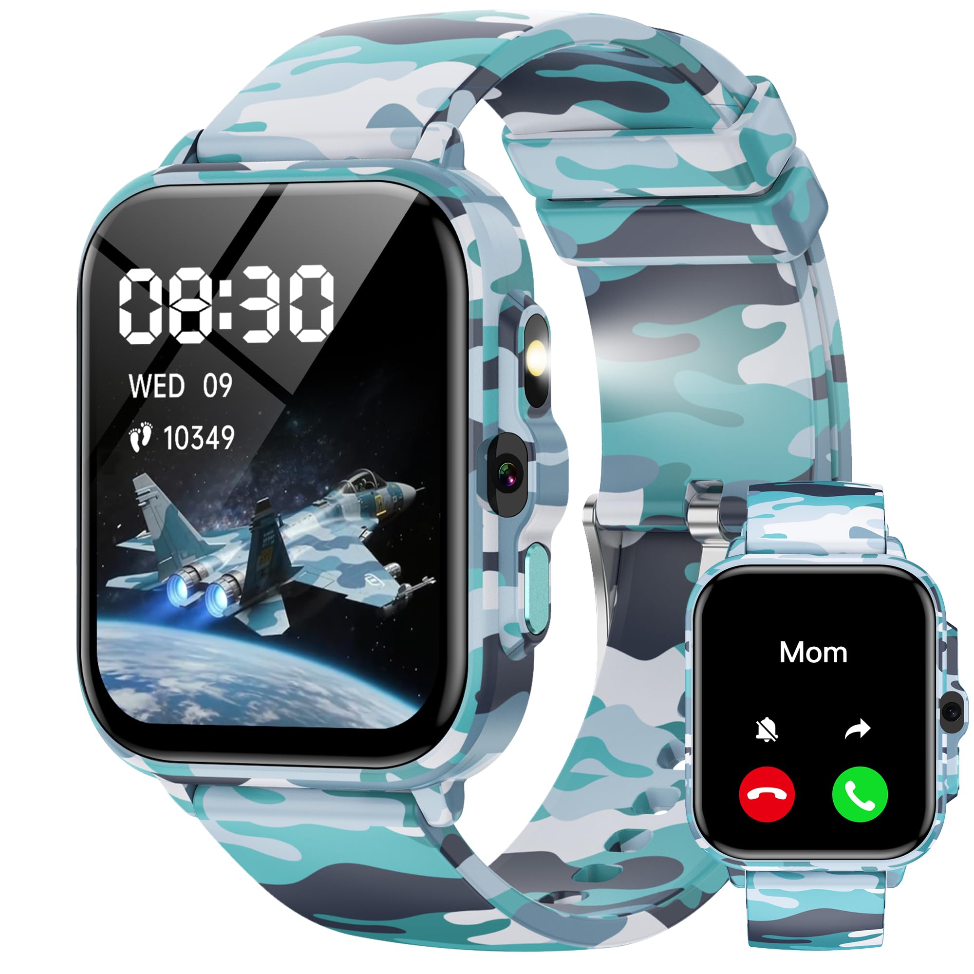 Smart Watch for Kids Boys Age 5-12, Ai Functions Games HD Touch Screen Watches with Video Camera Music Player Pedometer Heart Rate Sleep Tracker