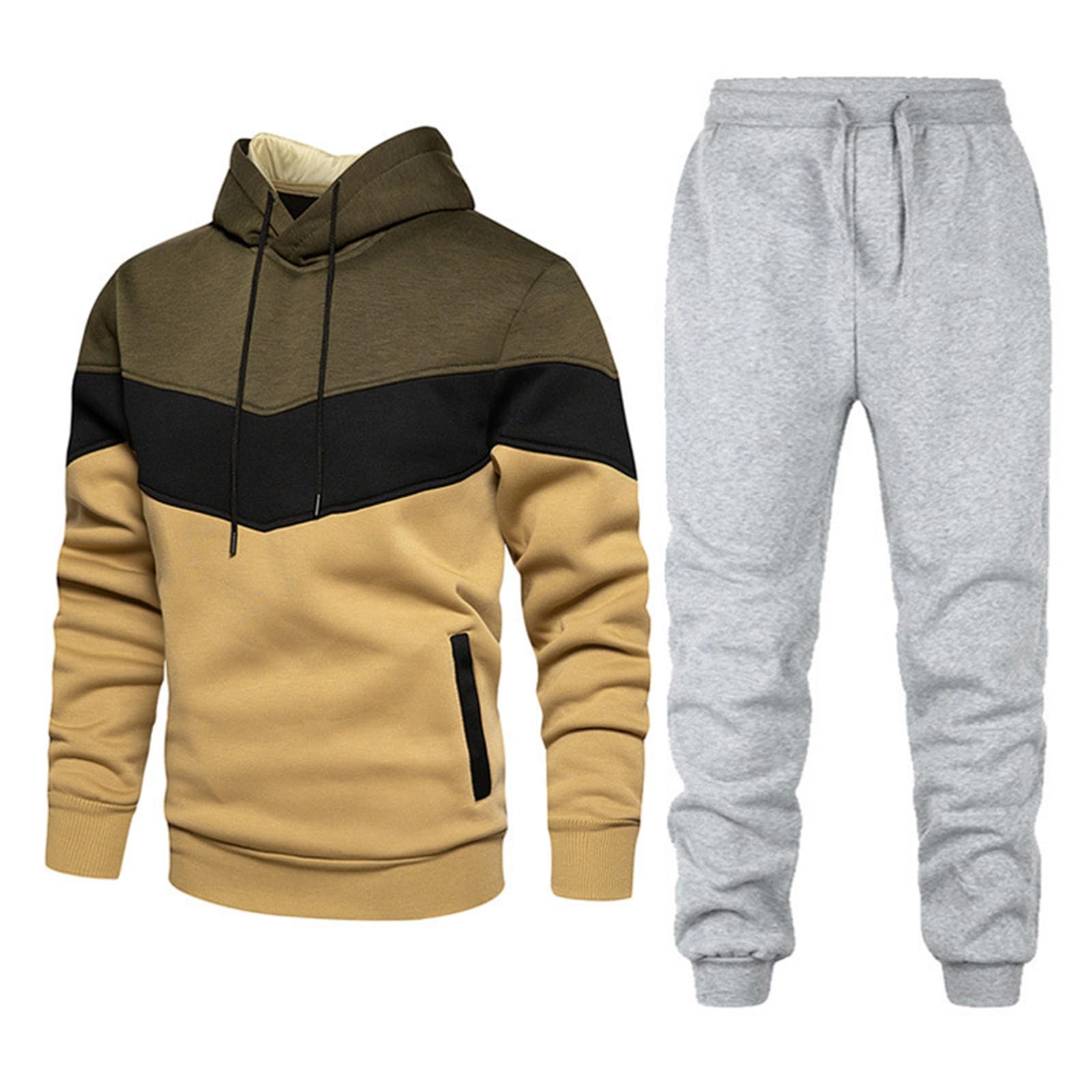 Survêtement homme coton molleton doux et confortable ensemble casual 2 pièces - 3