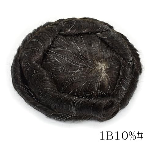 Miniatura 2 de Ultra Thin Skin Mens Toupee Invisible Hombres Reemplazo De Pelo Poly Hairpiece V-loop 0.001in Piel Delgada Sistema De Pelo Humano Negro Marrón Rubio