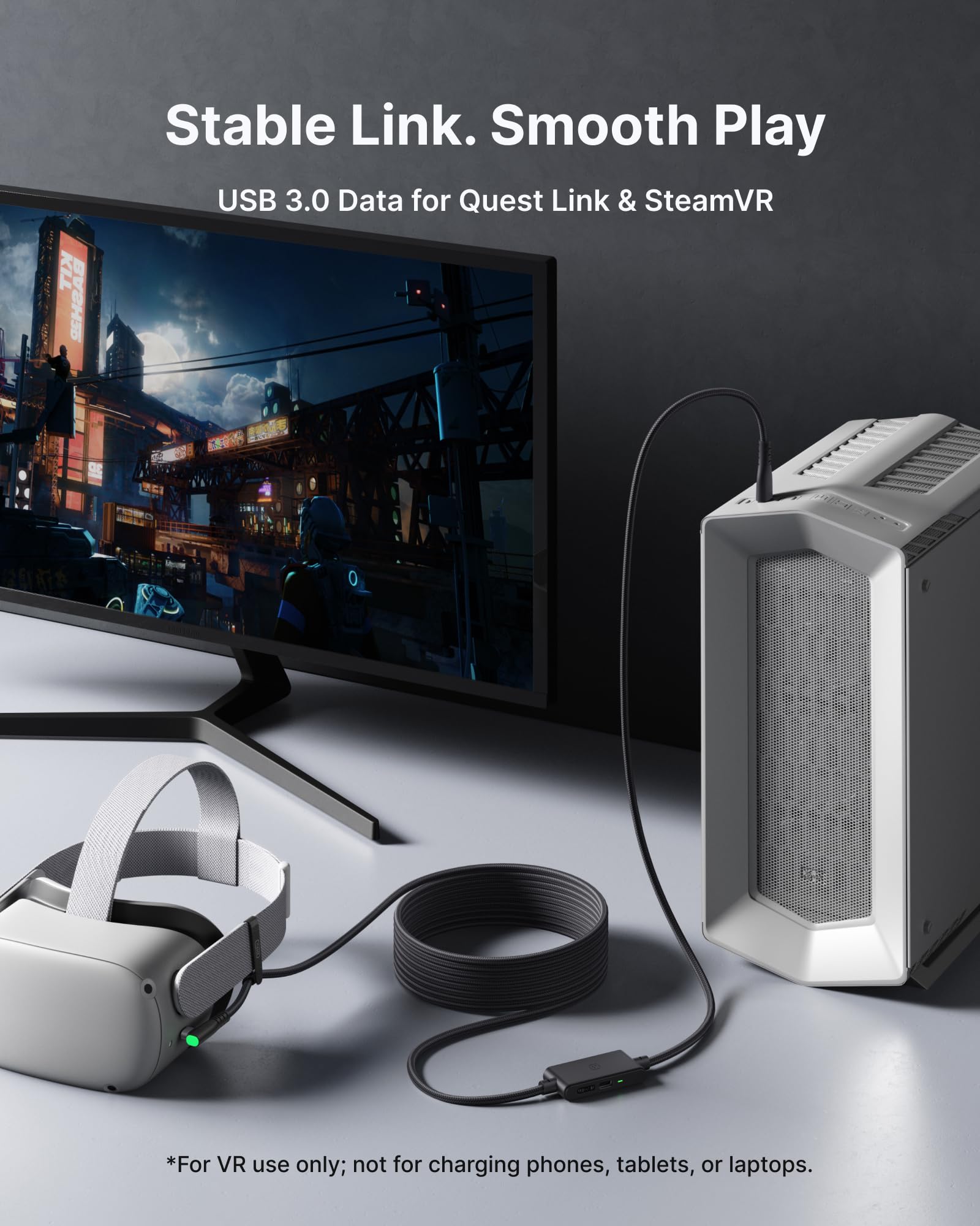 INIU Cavo Link 5m, 2.5Gbps Trasferimento Dati ad Alta Velocità, Grey