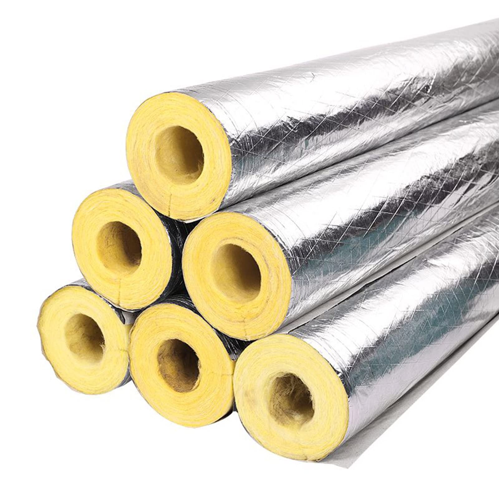 Xbltcm Thermal Insulation Pipe Sleeve, Aluminum Foil Insulation Rubber And Plastic Pipes, For Outdoor Water Pipe Insulation Water Pipe Freeze Protection,Lnner Diameter 27-114Mm (Size : 34Mm/1.33In)