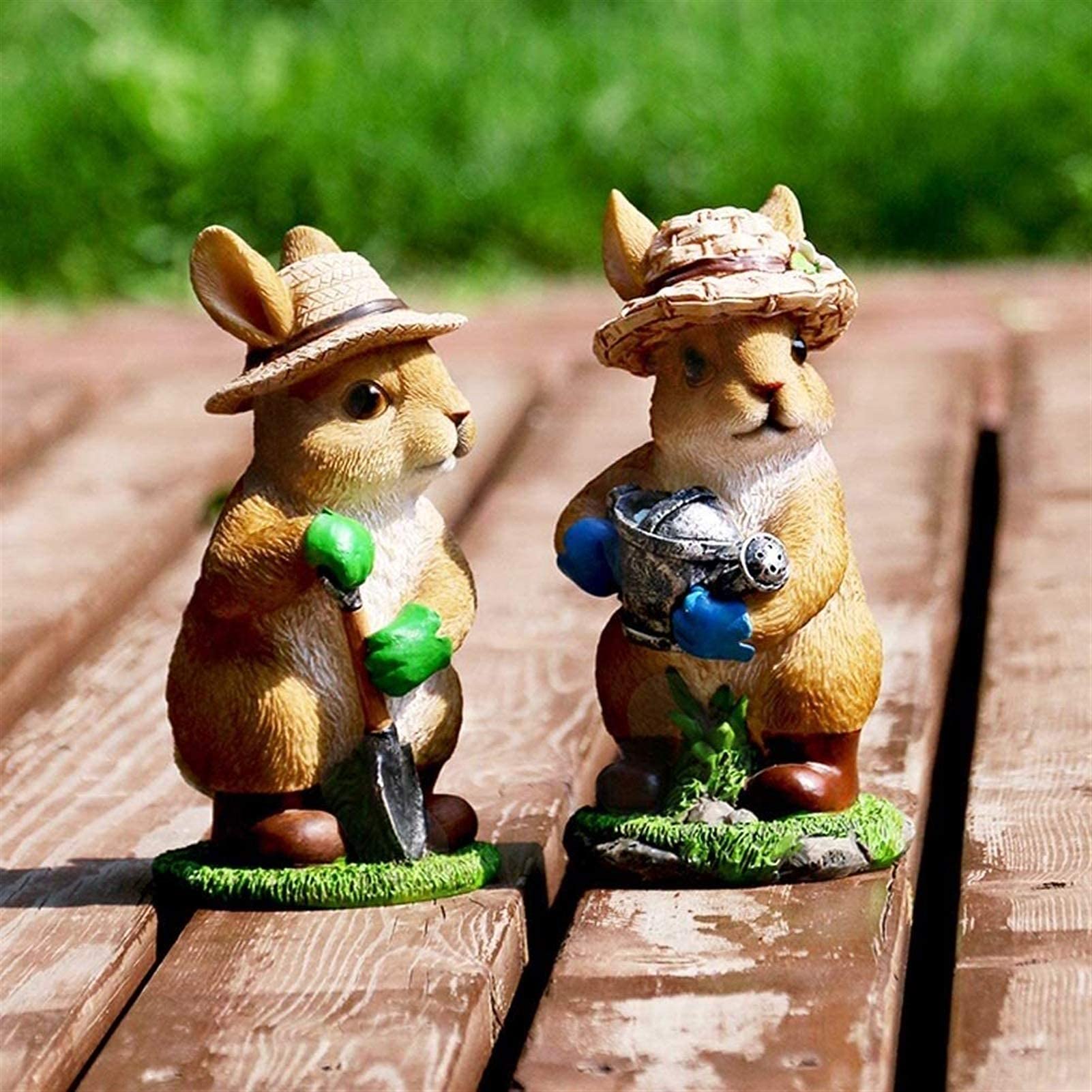 Ozdoby ogrodowe ozdoby ogrodowe na zewnątrz dekoracje figurki królika figurki do ogrodu Yard rzeźba wystrój bajkowe ozdoby ogrodowe