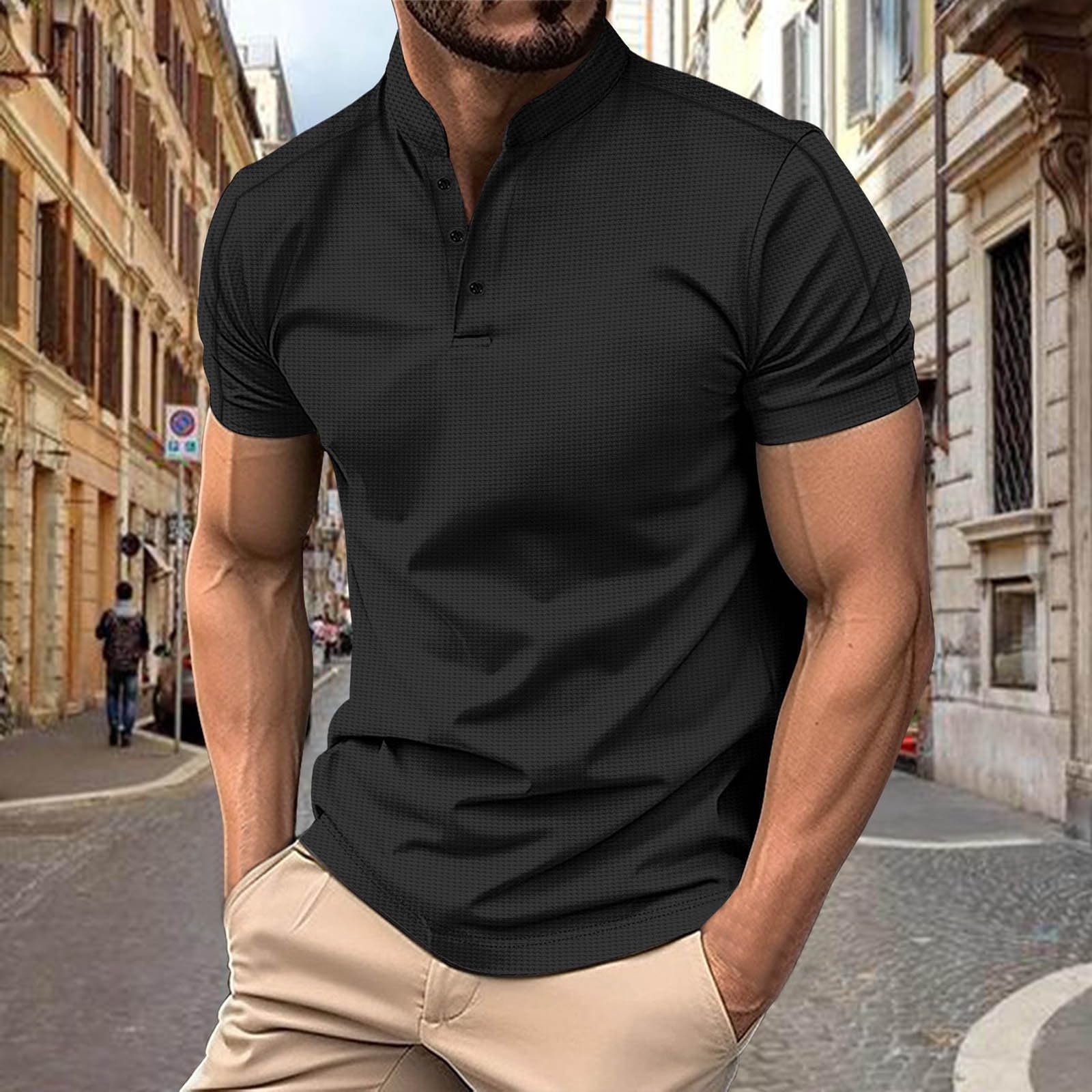 Pasqua Regalino T Shirt Uomo T-Shirt Polo Maniche Lunghe Bianca con Polsini Camicia Maglietta Palestra Compressione Manica Corta Firmata Maglia Cotone Lunga