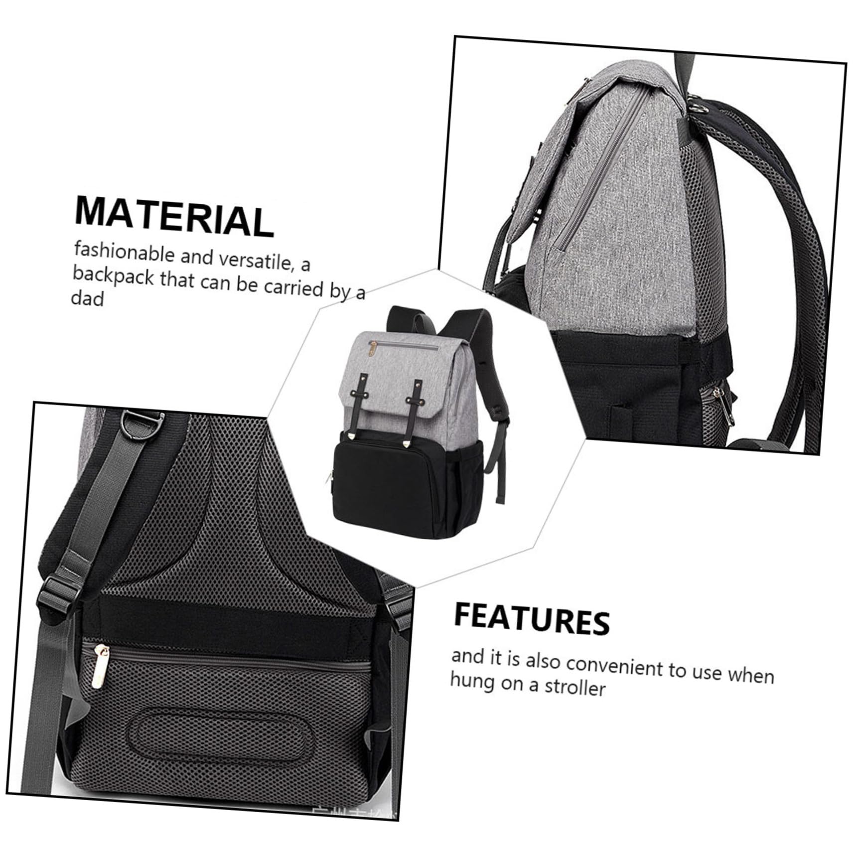 Multifunktionaler Wickelrucksack für Mama mit Großer Kapazität Strapazierfähigem Oxford Stoff zum Reisen und Ausflügen