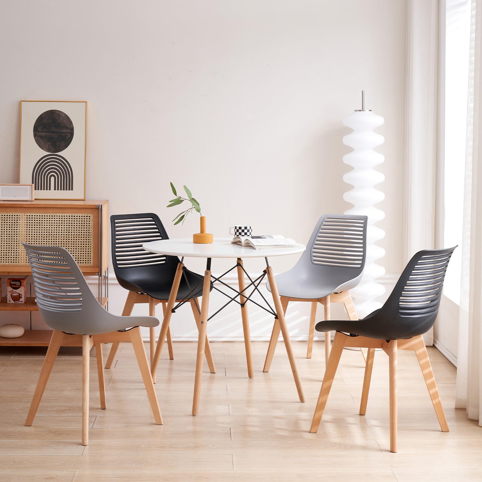 JZGORC Lot De 2 Chaises De Salle à Manger Scandinaves - Design Nordique, Pieds En Hêtre Massif, Confort Ergonomique - Plusieurs Couleurs
