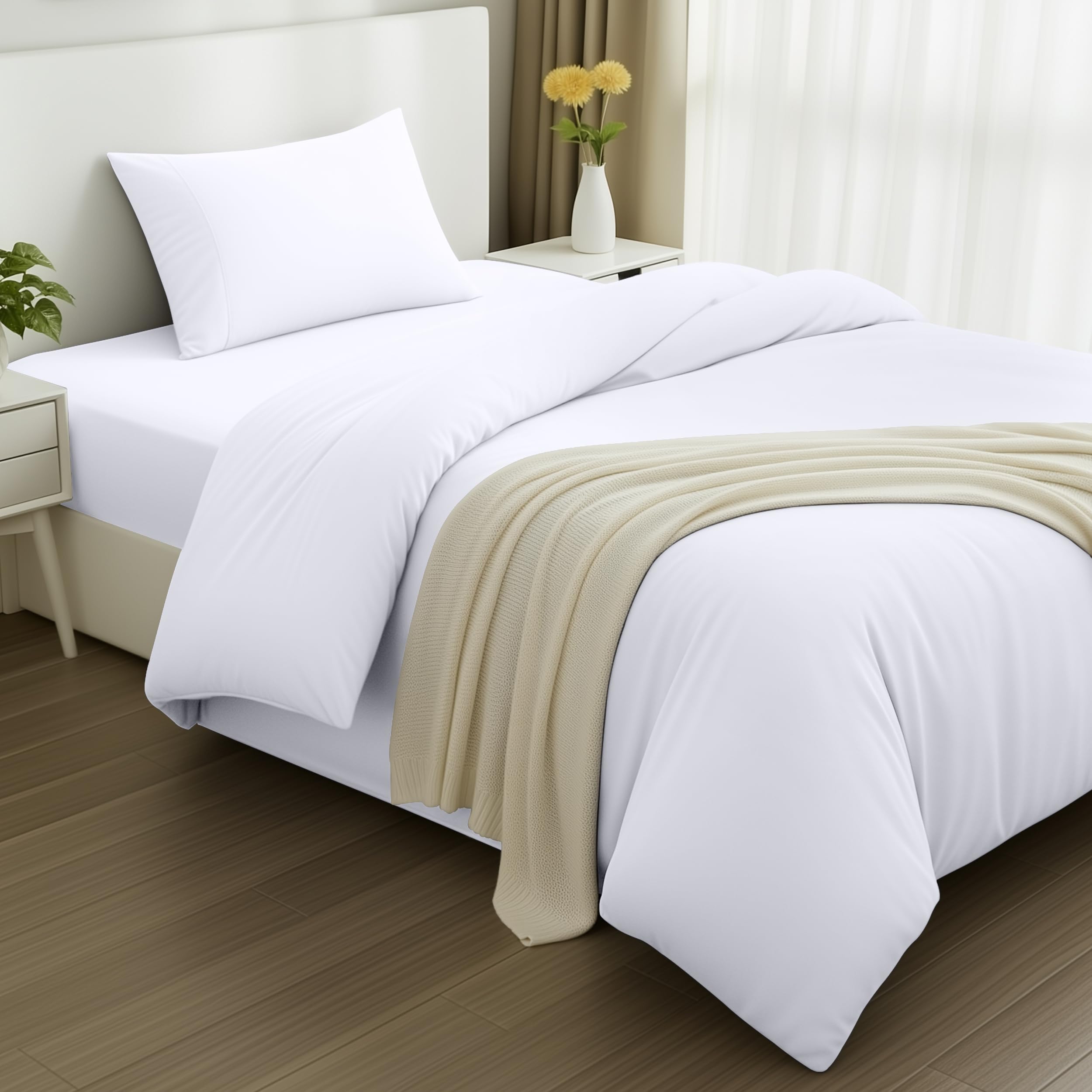 Utopia Bedding - Funda nordica Cama 150, Sabana Bajera 230x220 y Fundas Almohada (50x75cm) - Funda edredon Cama 150 - Juego de Cama de Microfibra cepillada Suave (Gris) — view 28