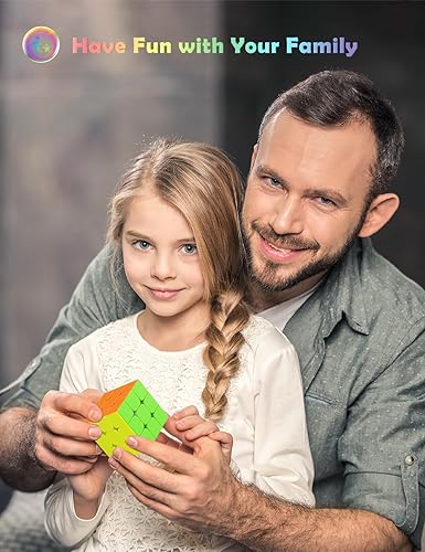 Vista 8 de ROXENDA Juego de cubos de velocidad, cubo mágico de 2 x 2 x 2, 3 x 3 x 3 pulgadas, cubo de rompecabezas liso (sin cosquilla)