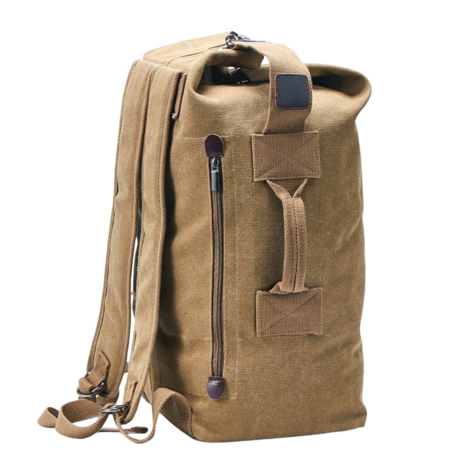 Mochila escolar Zaino A Secchio in Tela di Grande capacità per Gli Uomini, Borsa Spalla Multifunzionale Escursioni All'aperto E nel Fine Settimana Black-Big 30x55x20cm