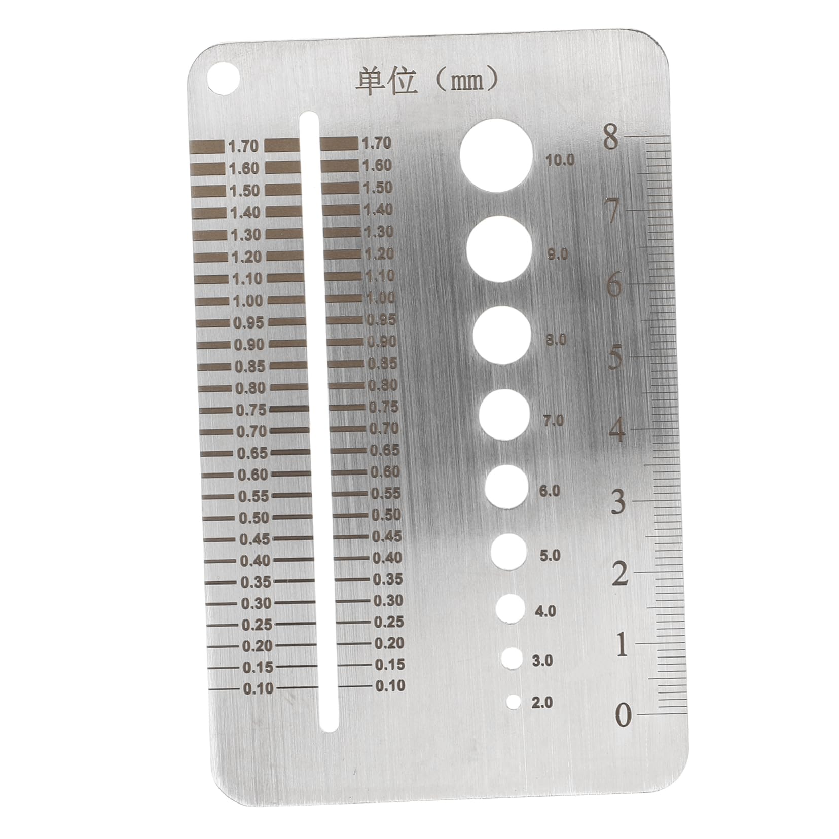 HAWILLOSCH Thickness Gauge Drill Bit Gauge Straight Ruler 0.1-1.7mm Width for Gap Measurement DIY Professional Use