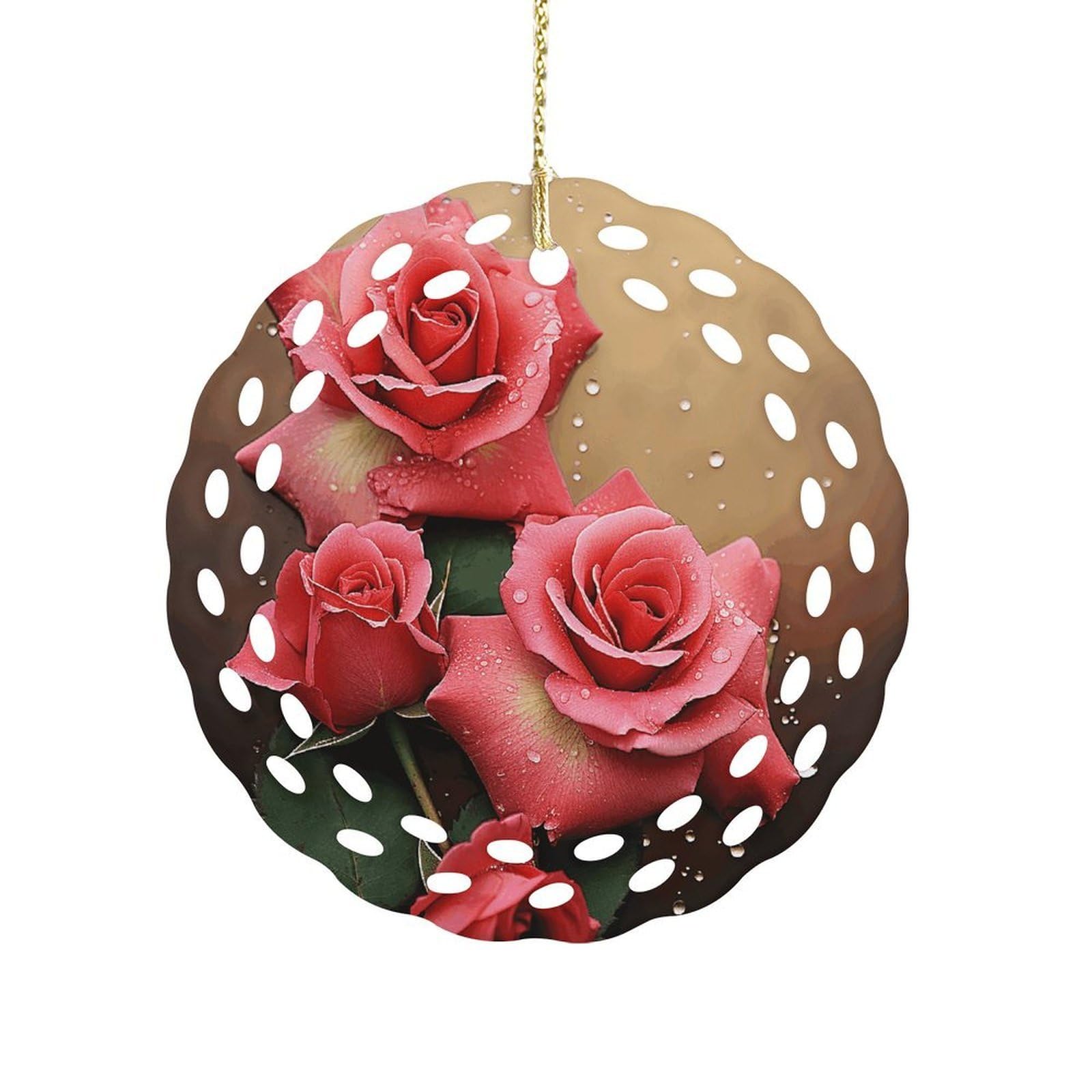 Khauerbc Women's Style Roses Hanging Decorations-3.2 In .Round Ornament For Decorating Shopping Malls, Shops, Homes.holiday Keepsake For Grandma Mothers Birthday.