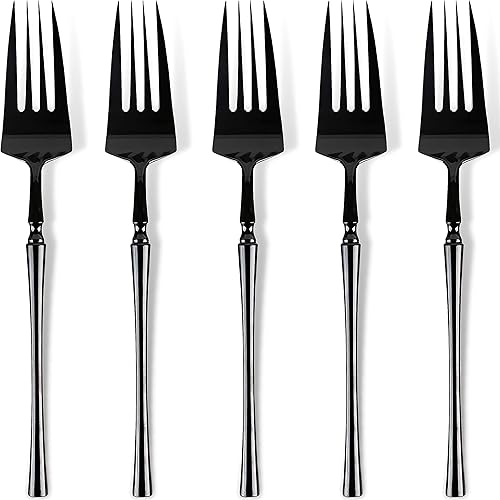 Blue Sky Infinity Flatware - Tenedores desechables negros  32 unidades  Cubiertos de plástico duro para eventos y fiestas elegantes