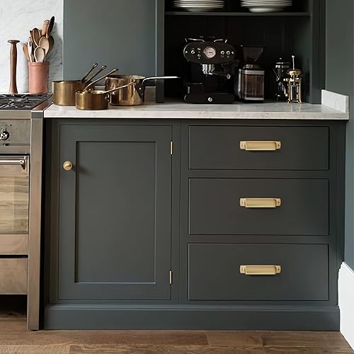 Miniatura 36 de khtumeware - Paquete de 10 pomos redondos de 1 pulgada (25 mm) de diámetro, acabado de latón antiguo, pomos de bola para alacena