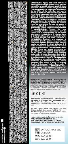 Miniatura 7 de Venus Visage Pasta de dientes de carbón activado aprobada por dentistas para blanquear los dientes, pasta de dientes negra con flúor, pasta de