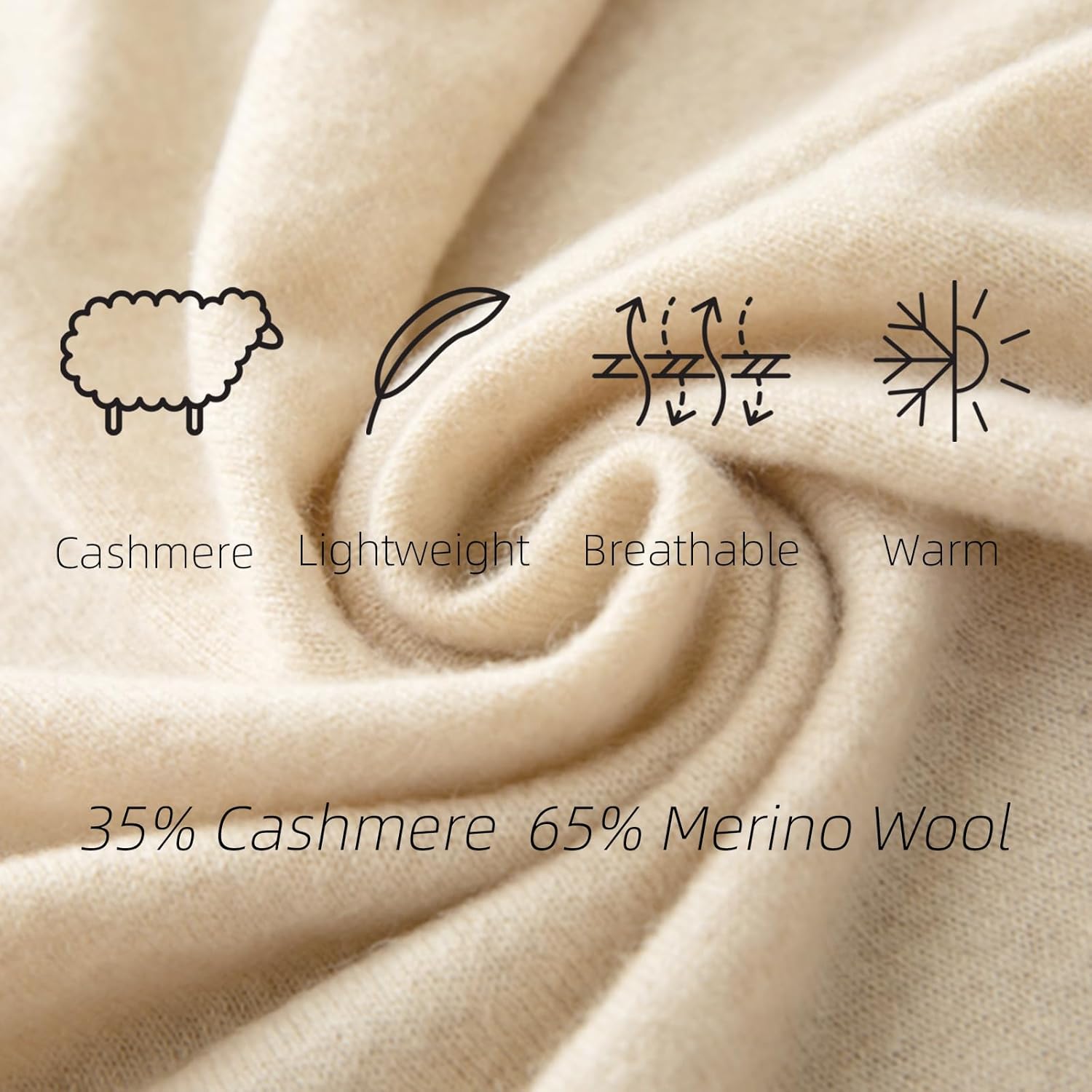 Women's Cashmere Blend Merino Wool Cardigan Full Zip Open Front Drawstring Hoodie Sweater Long Sleeve Lightweight - Image 4